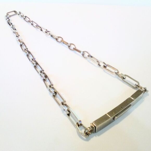 Vintage Silver Tone Chunky Chain Link Belt Size 34 - Picture 3 of 5